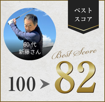 60代 新藤さん：100→82