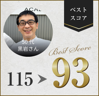 50代 黒岩さん：115→93