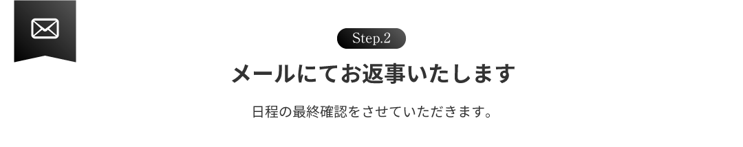Step2:メールにてお返事いたします